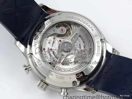 MIROTIME 0211 Casual Portuguese Chrono IW3716 Z+F 1:1 Best Edition White Dial on Blue Rubber Strap A 7016